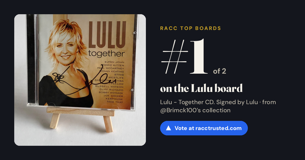 Share card: #1 of 2 on the Lulu board