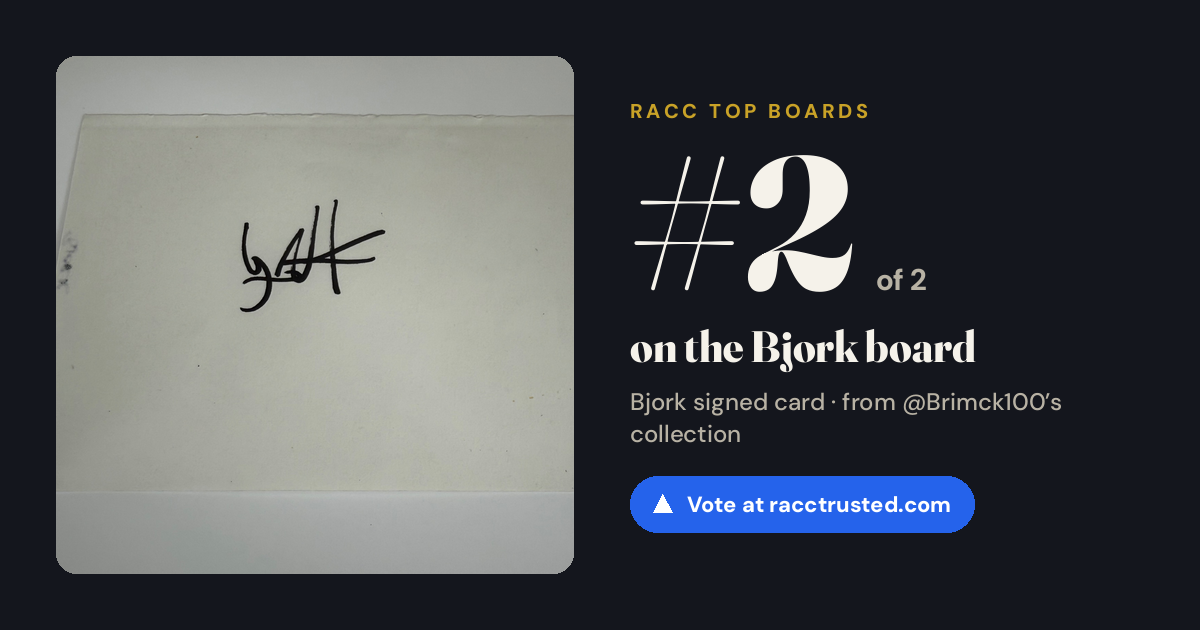 Share card: #2 of 2 on the Bjork board