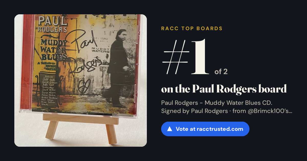 Share card: #1 of 2 on the Paul Rodgers board