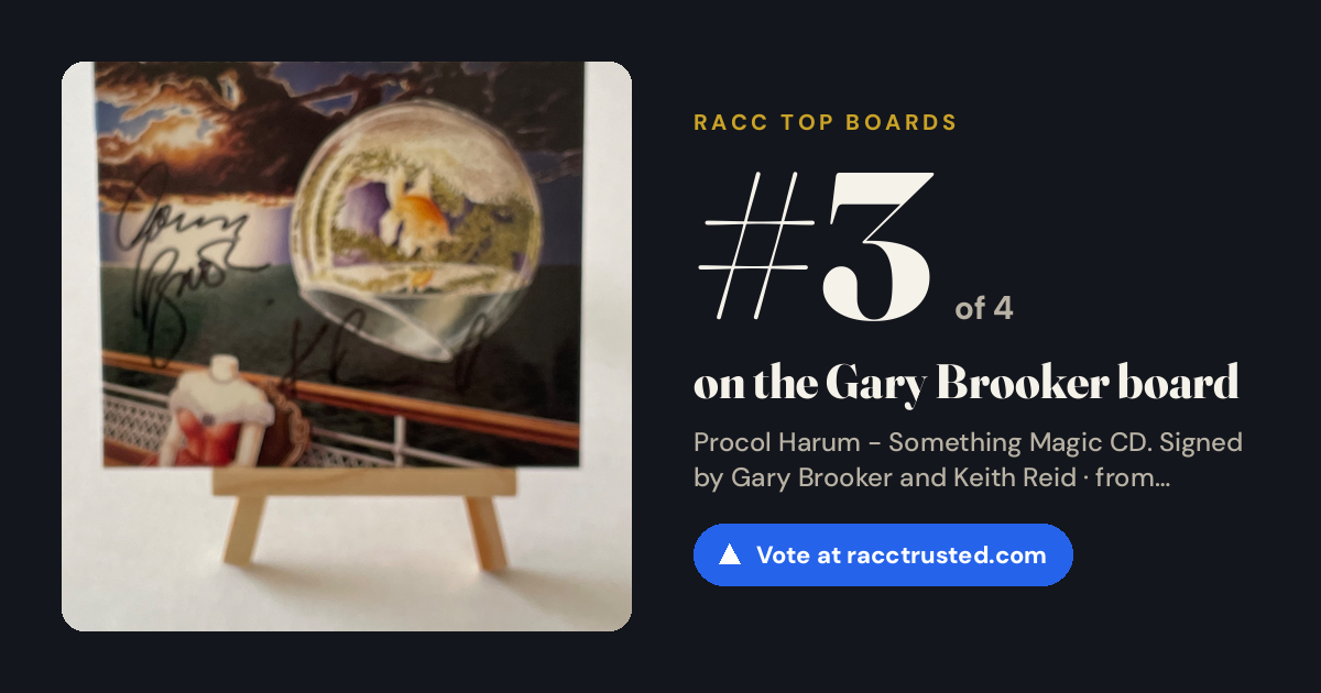 Share card: #3 of 4 on the Gary Brooker board