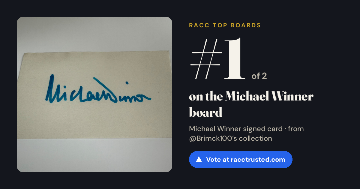 Share card: #1 of 2 on the Michael Winner board