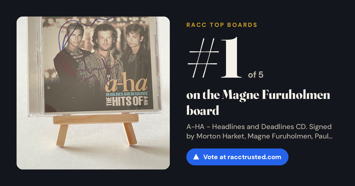 Share card: #1 of 5 on the Magne Furuholmen board