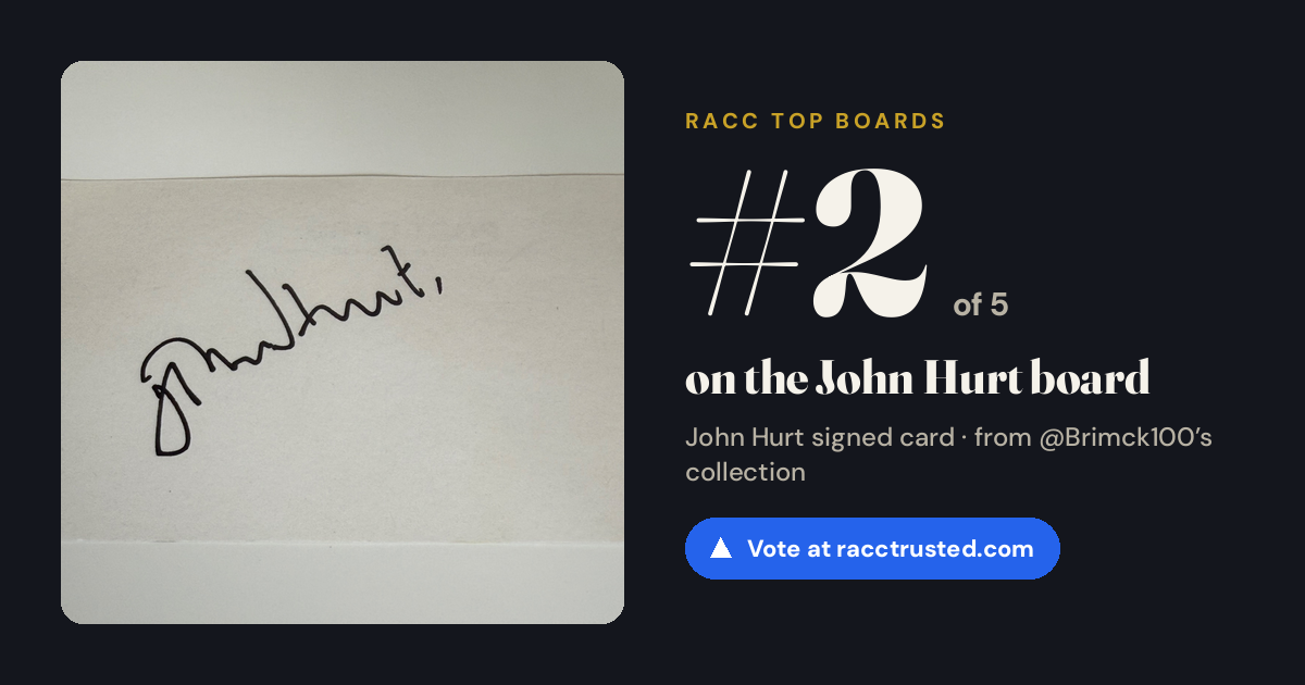 Share card: #2 of 5 on the John Hurt board