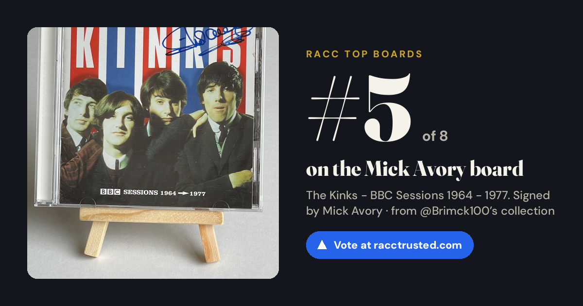 Share card: #5 of 8 on the Mick Avory board