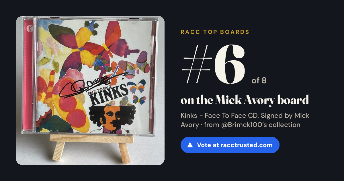 Share card: #6 of 8 on the Mick Avory board