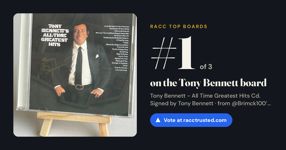 Share card: #1 of 3 on the Tony Bennett board