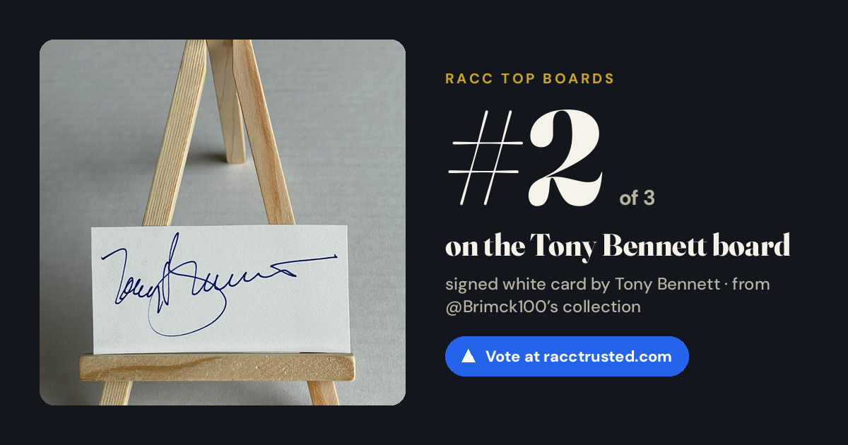 Share card: #2 of 3 on the Tony Bennett board