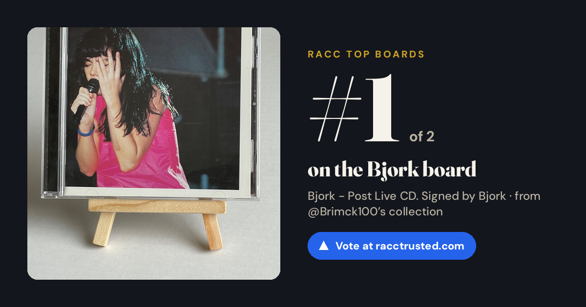 Share card: #1 of 2 on the Bjork board
