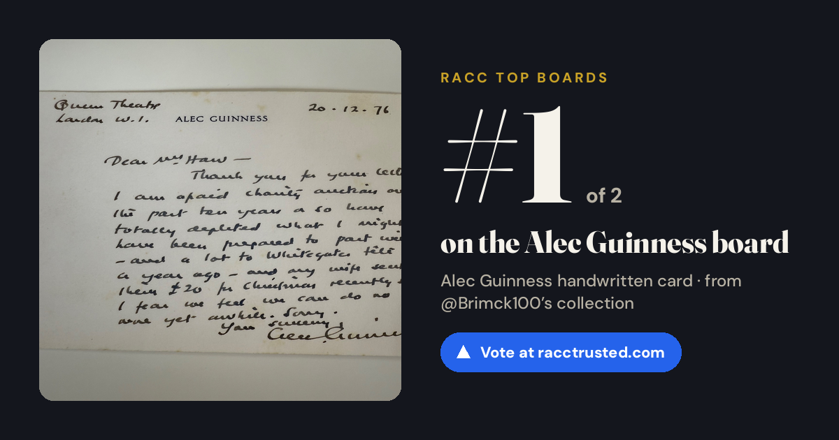 Share card: #1 of 2 on the Alec Guinness board
