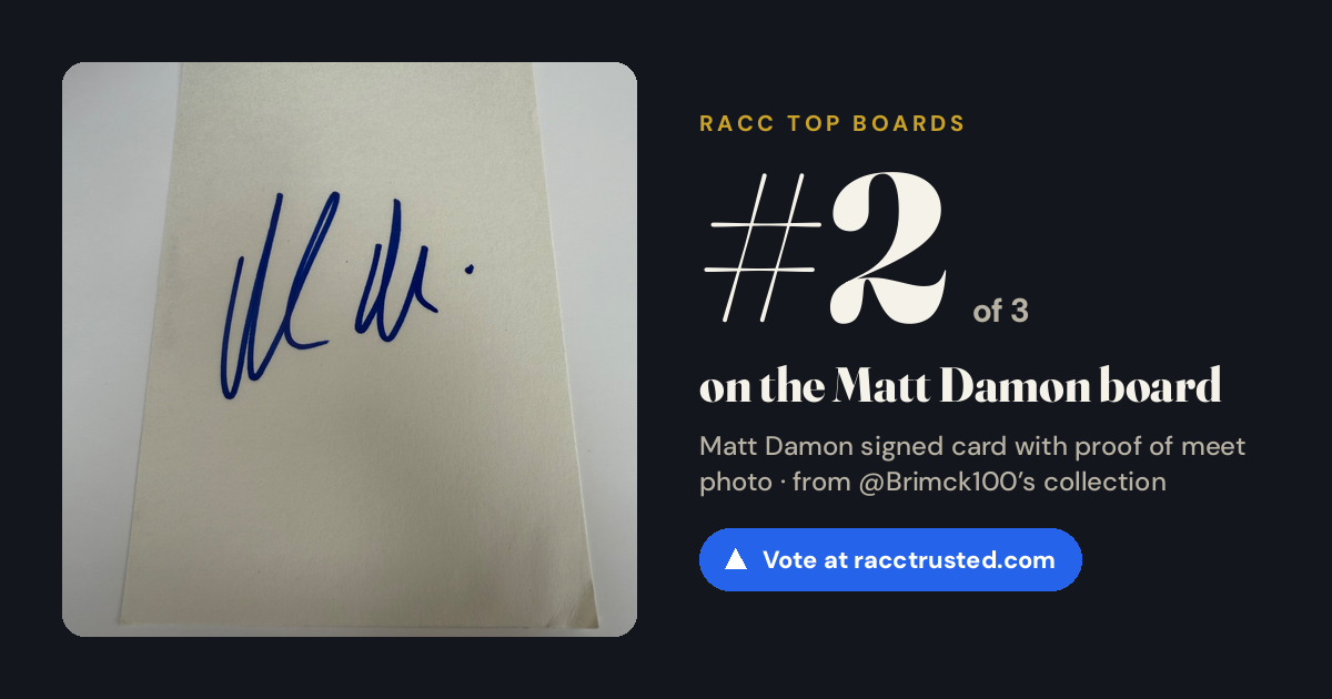 Share card: #2 of 3 on the Matt Damon board