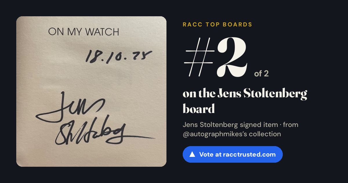 Share card: #2 of 2 on the Jens Stoltenberg board