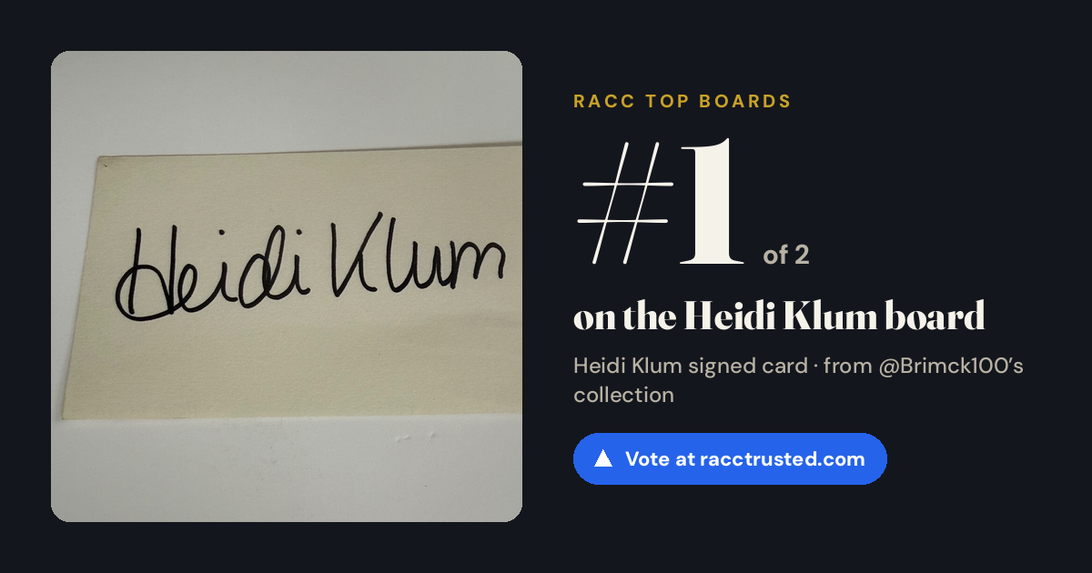 Share card: #1 of 2 on the Heidi Klum board