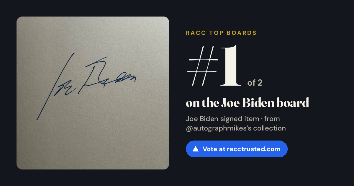 Share card: #1 of 2 on the Joe Biden board