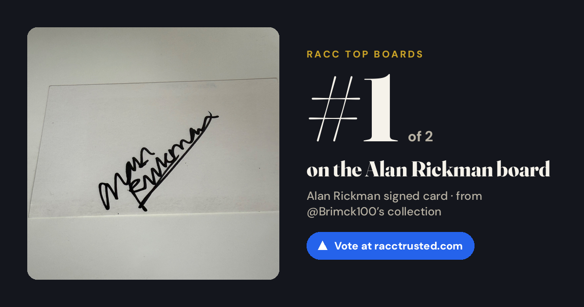 Share card: #1 of 2 on the Alan Rickman board