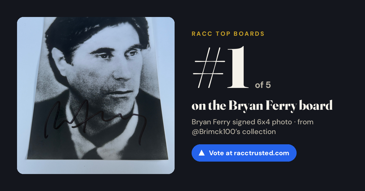 Share card: #1 of 5 on the Bryan Ferry board