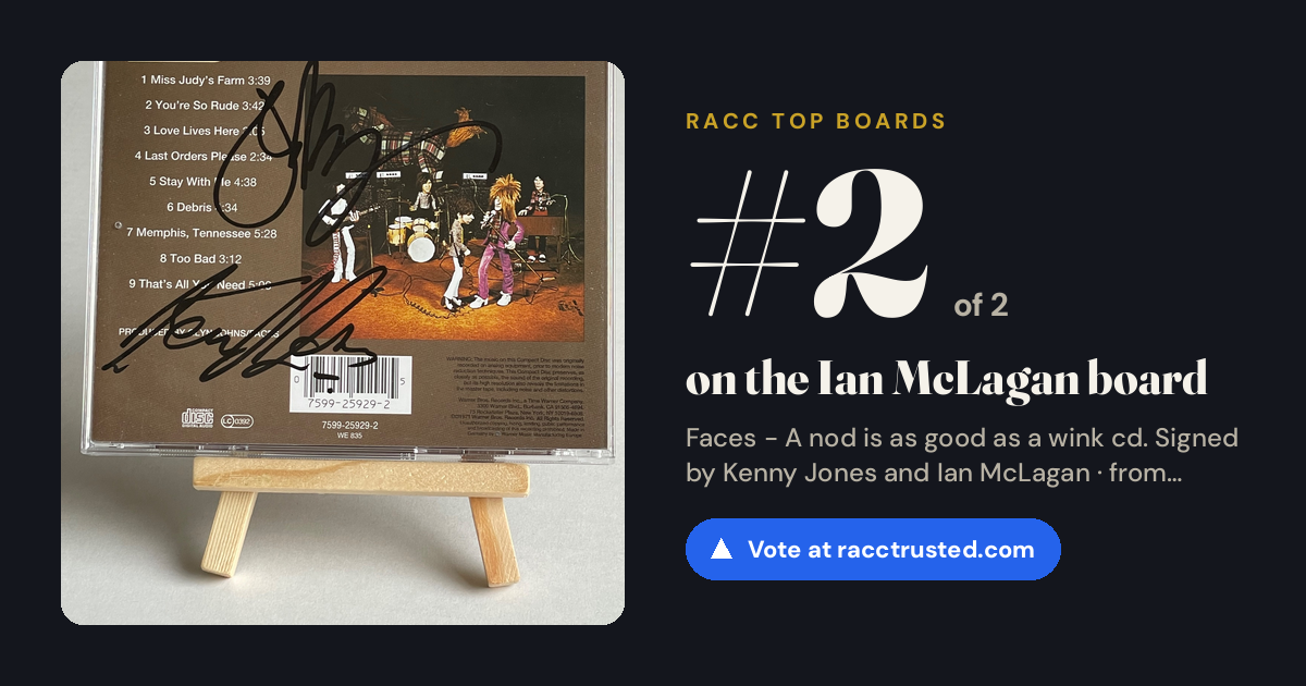Share card: #2 of 2 on the Ian McLagan board