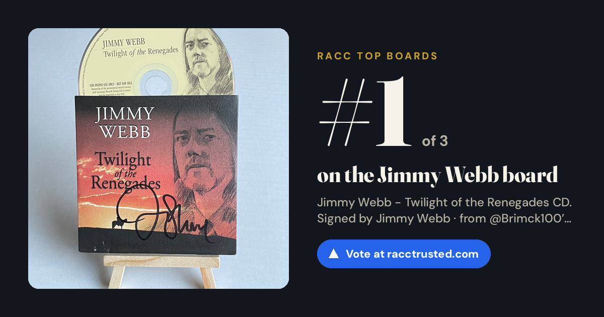 Share card: #1 of 3 on the Jimmy Webb board