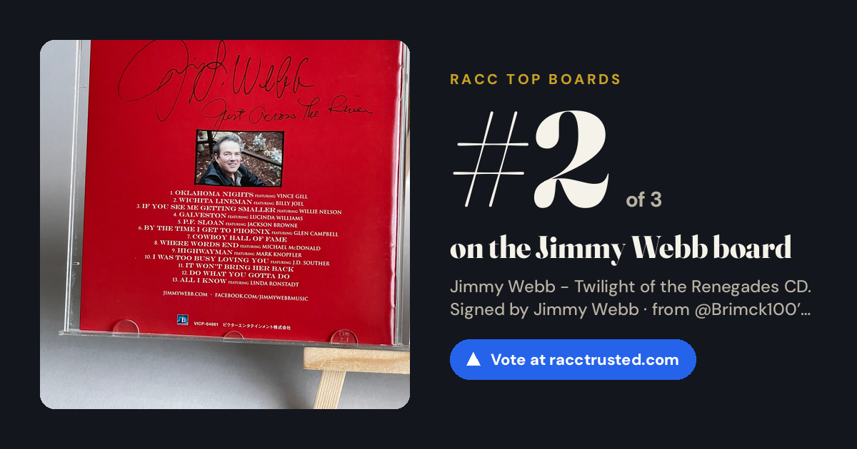 Share card: #2 of 3 on the Jimmy Webb board