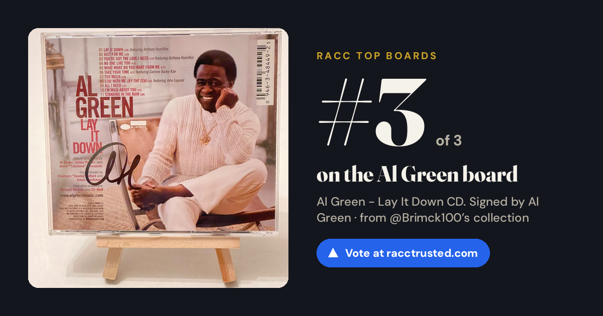 Share card: #3 of 3 on the Al Green board