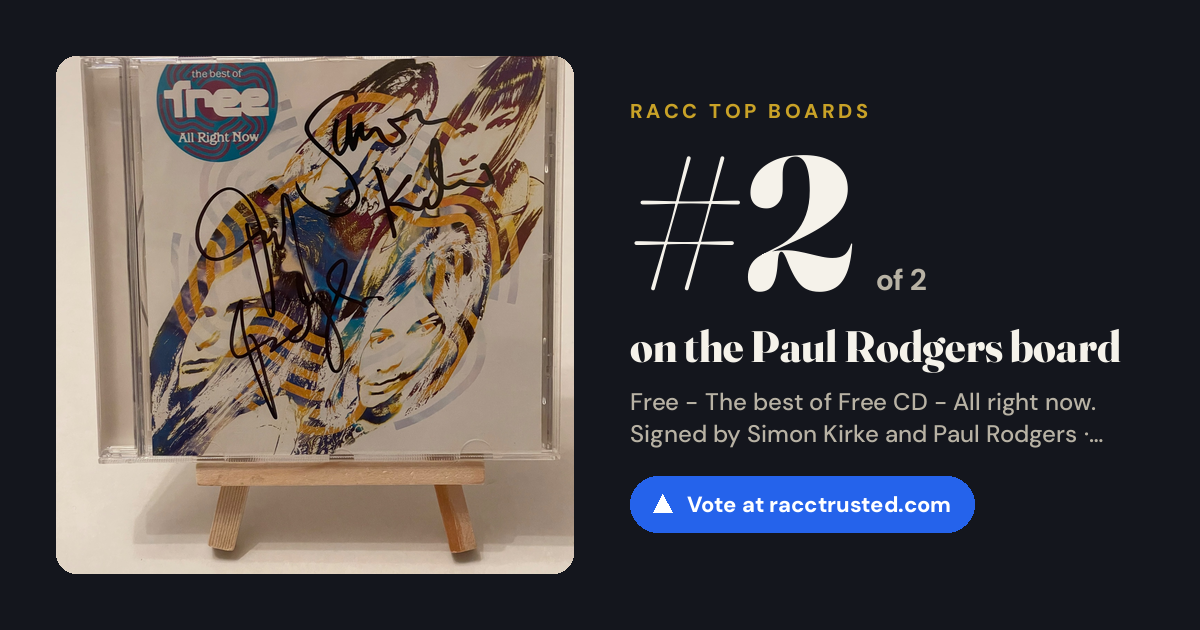 Share card: #2 of 2 on the Paul Rodgers board