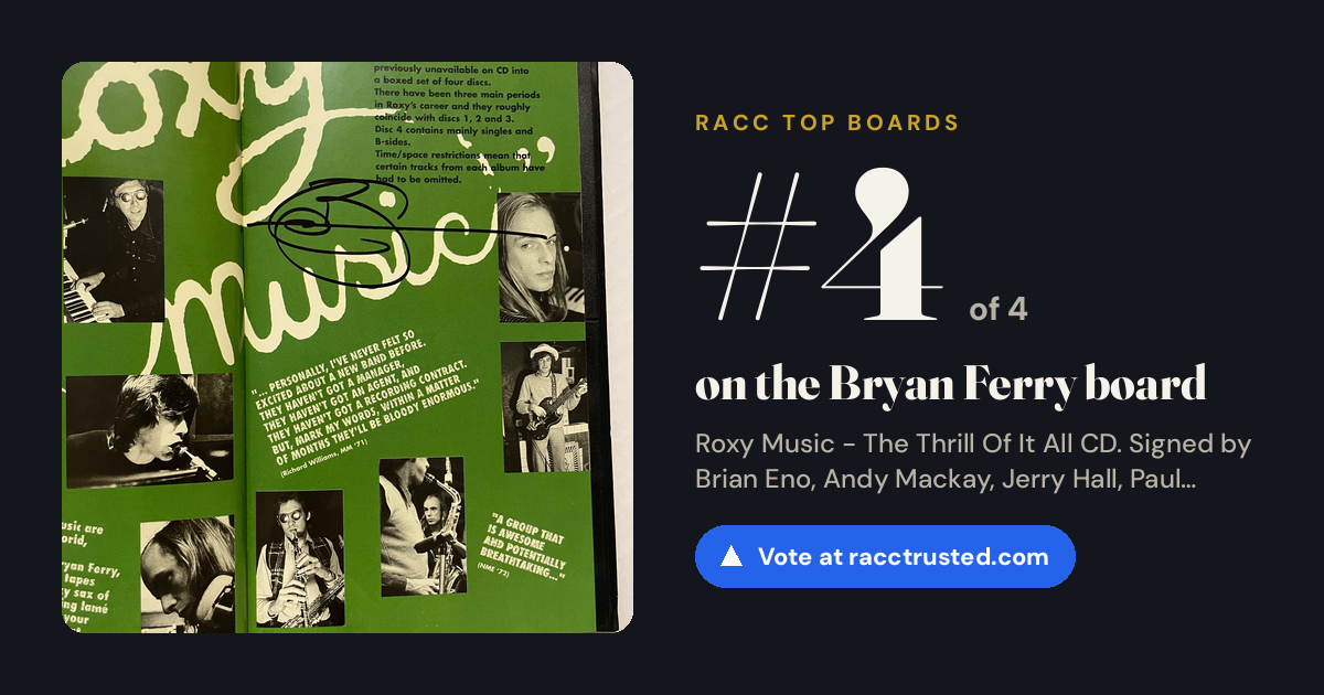 Share card: #4 of 4 on the Bryan Ferry board
