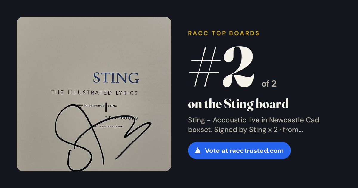 Share card: #2 of 2 on the Sting board