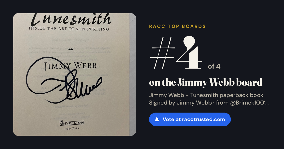 Share card: #4 of 4 on the Jimmy Webb board