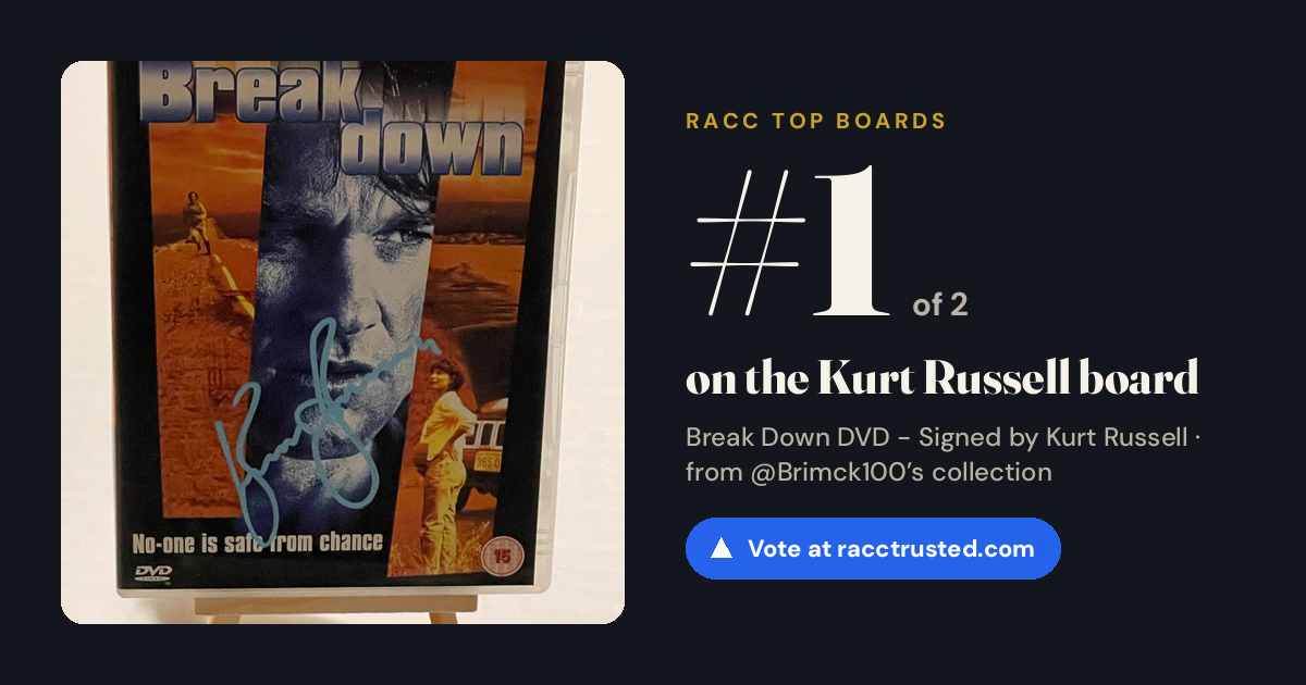Share card: #1 of 2 on the Kurt Russell board