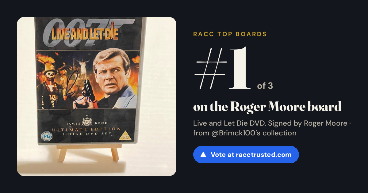 Share card: #1 of 3 on the Roger Moore board