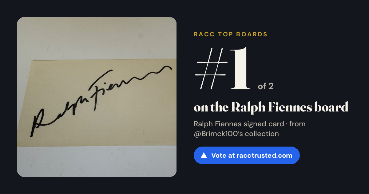 Share card: #1 of 2 on the Ralph Fiennes board