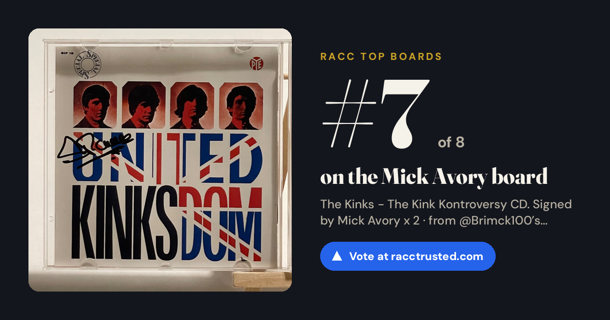 Share card: #7 of 8 on the Mick Avory board
