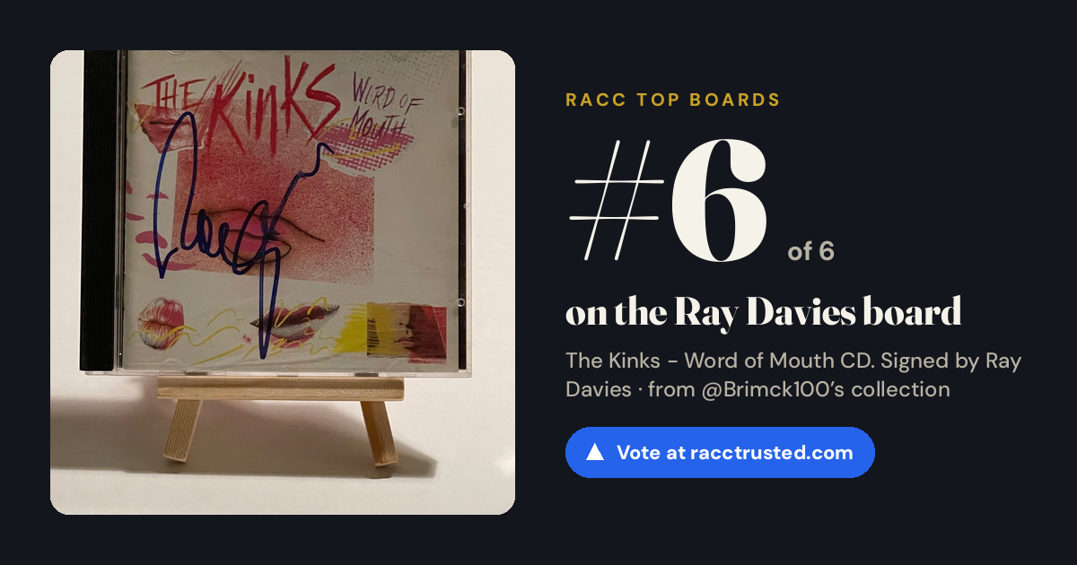 Share card: #6 of 6 on the Ray Davies board