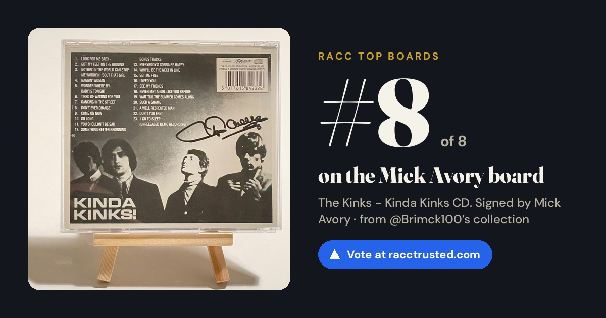Share card: #8 of 8 on the Mick Avory board