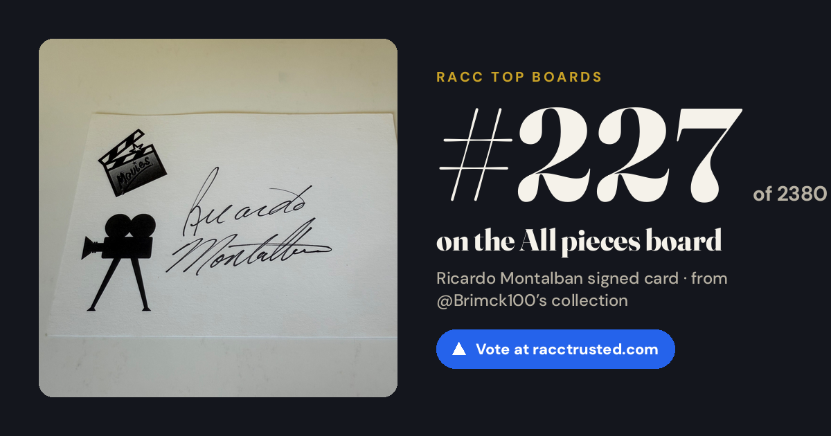 Share card: #227 of 2380 on the All pieces board