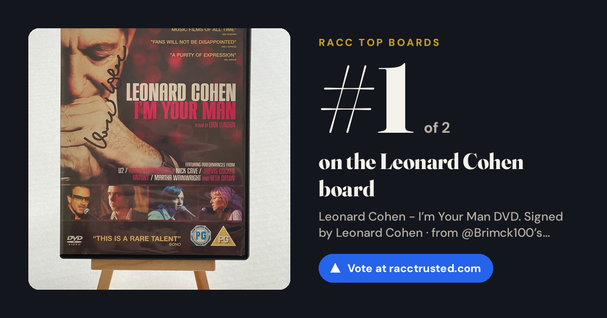Share card: #1 of 2 on the Leonard Cohen board