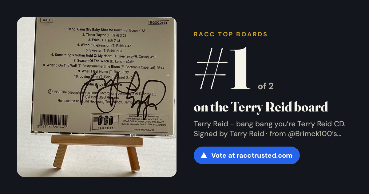 Share card: #1 of 2 on the Terry Reid board