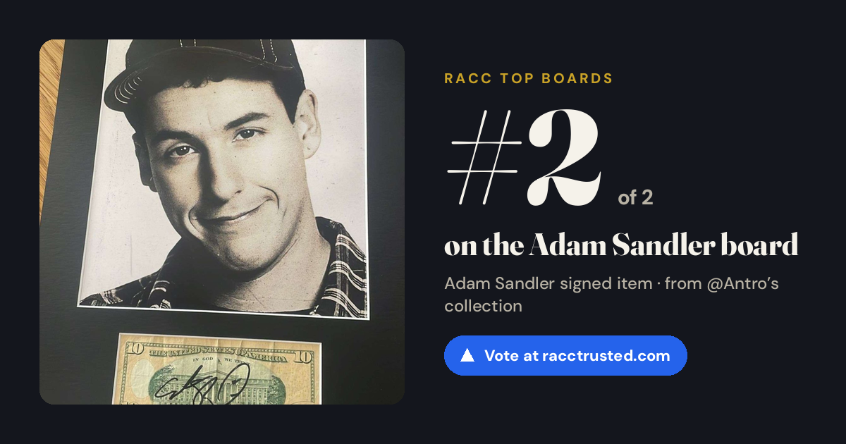 Share card: #2 of 2 on the Adam Sandler board