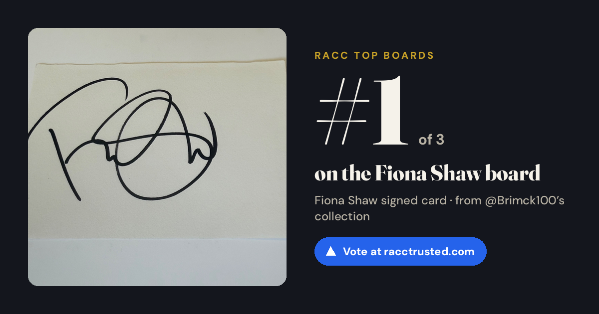 Share card: #1 of 3 on the Fiona Shaw board