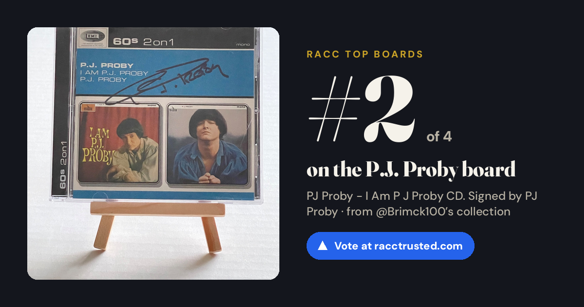 Share card: #2 of 4 on the P.J. Proby board