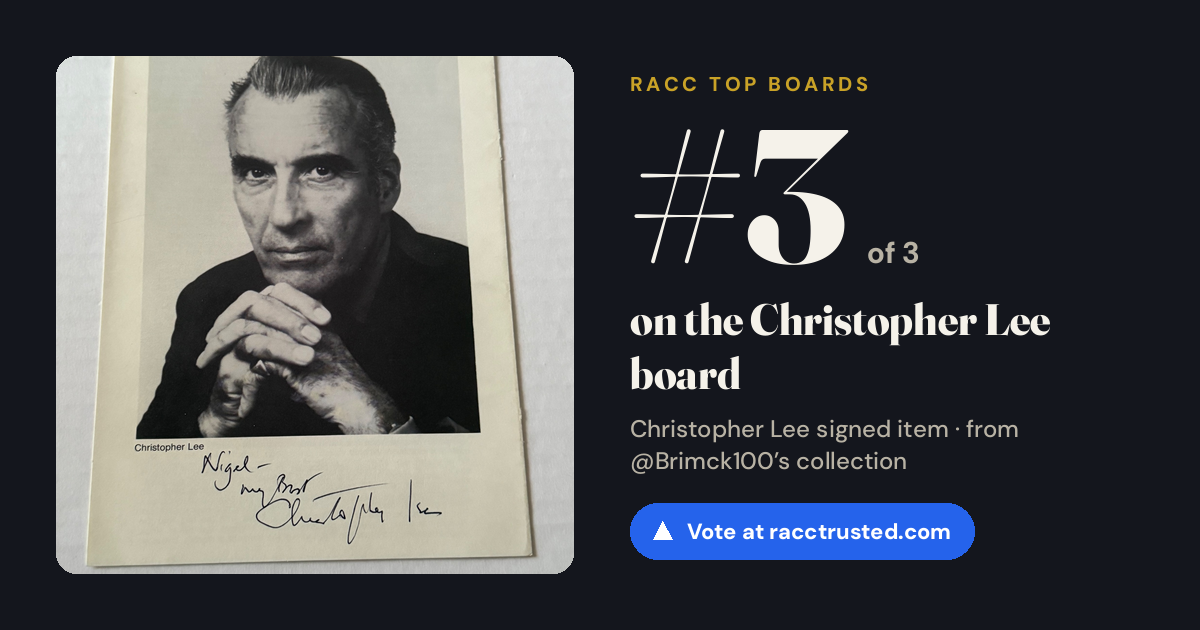 Share card: #3 of 3 on the Christopher Lee board