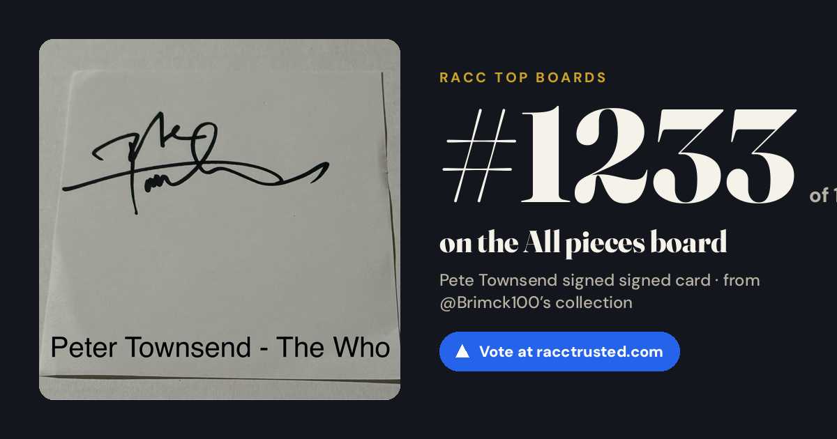 Share card: #1233 of 1333 on the All pieces board