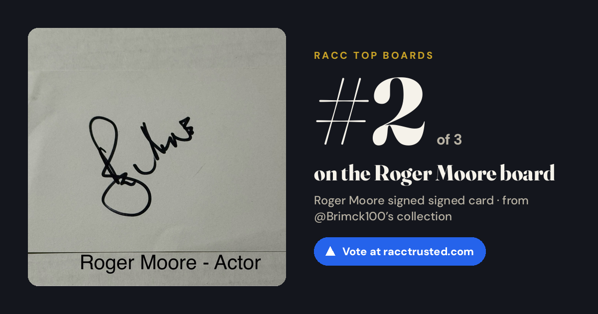 Share card: #2 of 3 on the Roger Moore board