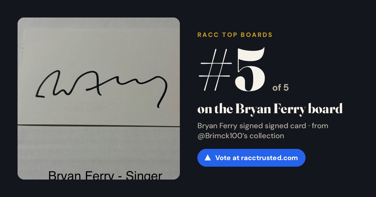 Share card: #5 of 5 on the Bryan Ferry board