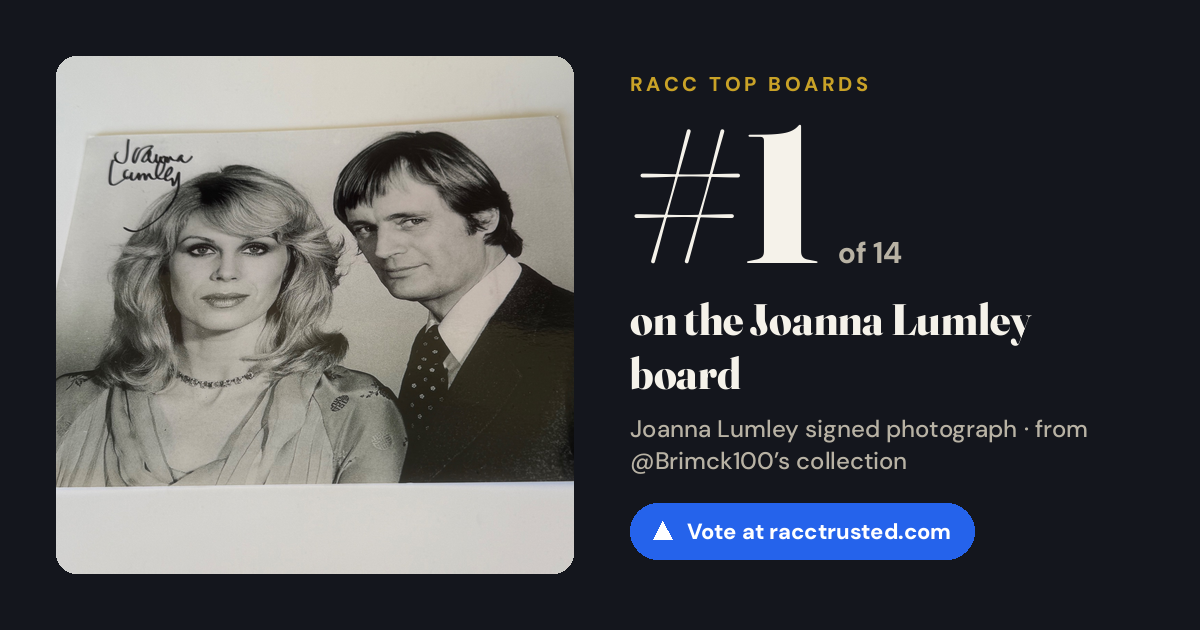 Share card: #1 of 14 on the Joanna Lumley board