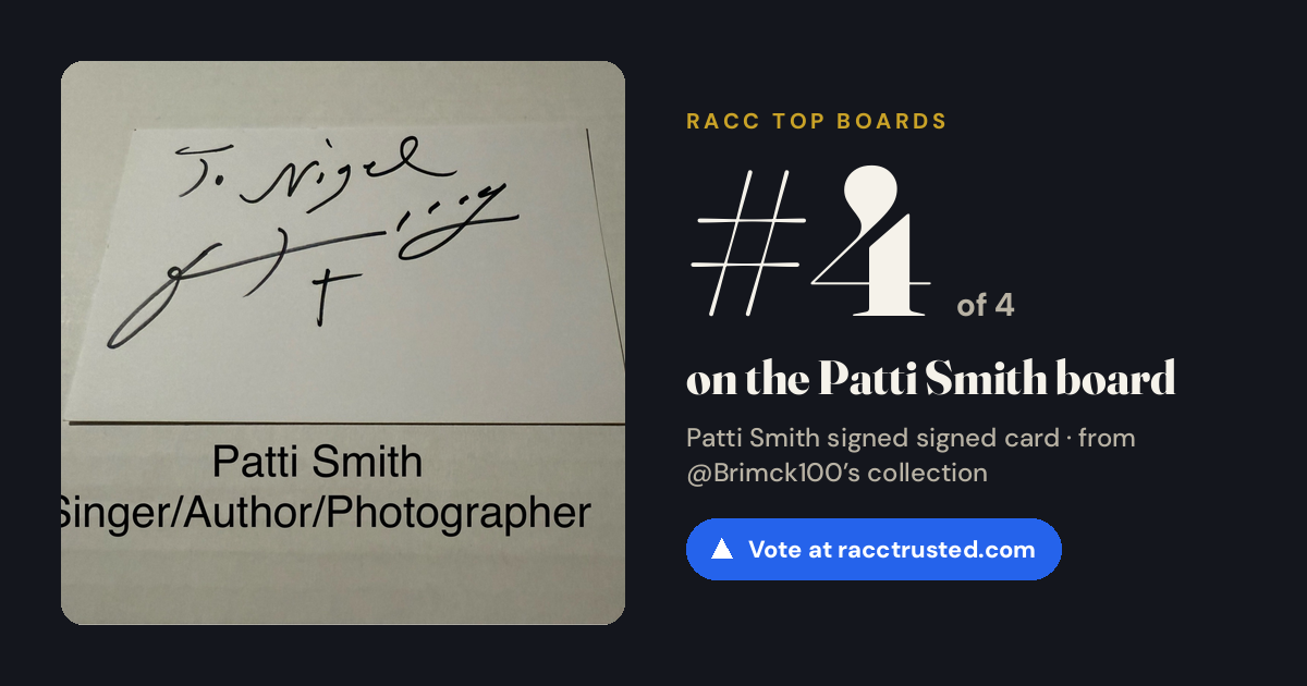 Share card: #4 of 4 on the Patti Smith board