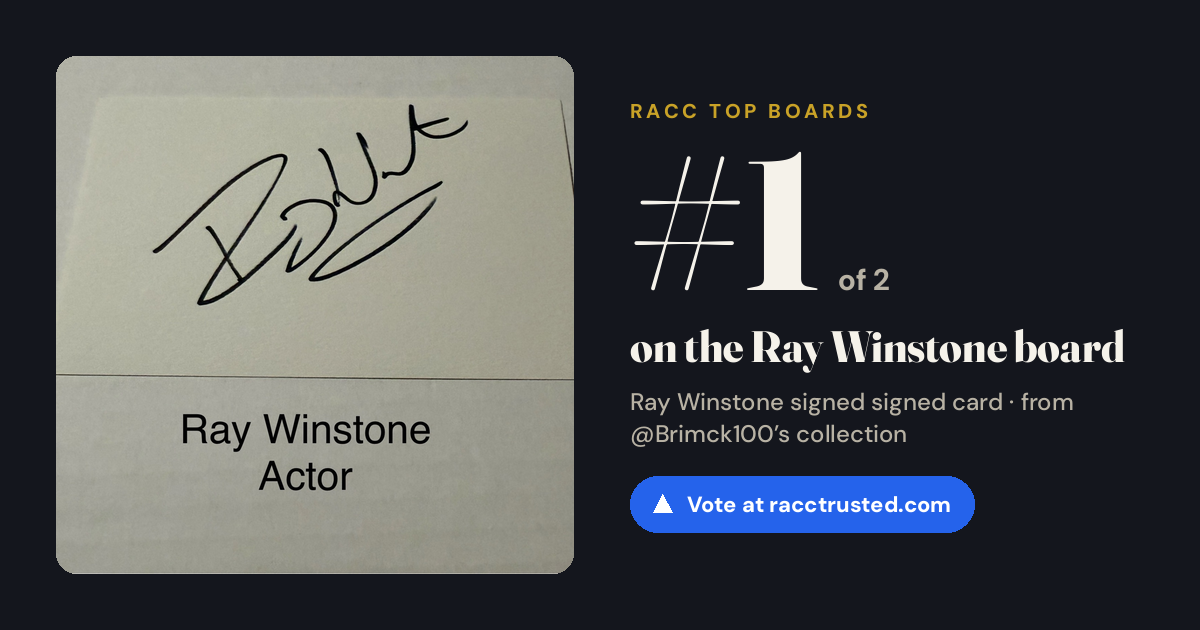 Share card: #1 of 2 on the Ray Winstone board
