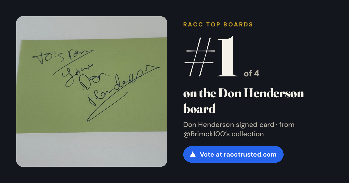 Share card: #1 of 4 on the Don Henderson board
