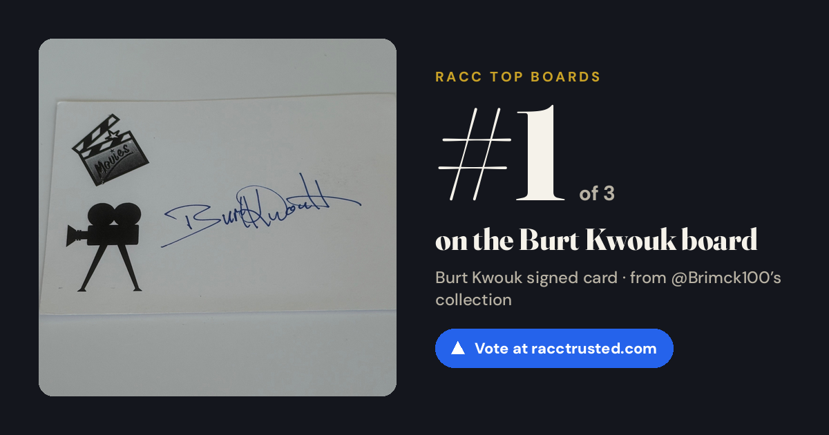 Share card: #1 of 3 on the Burt Kwouk board