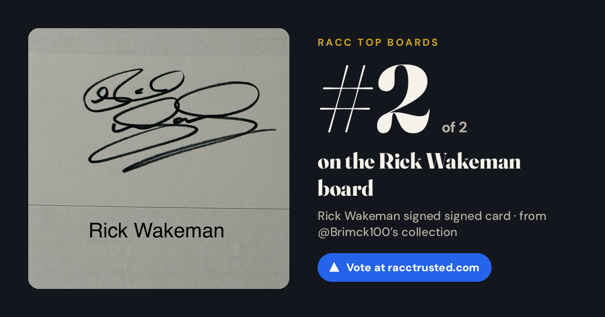 Share card: #2 of 2 on the Rick Wakeman board