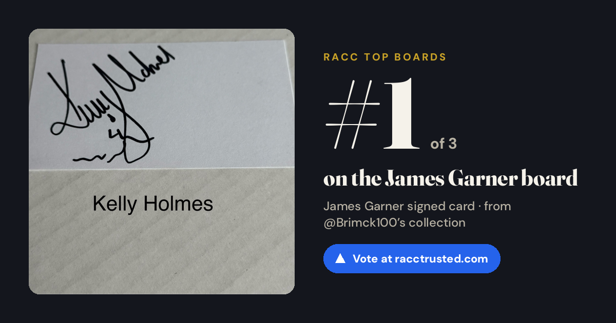 Share card: #1 of 3 on the James Garner board
